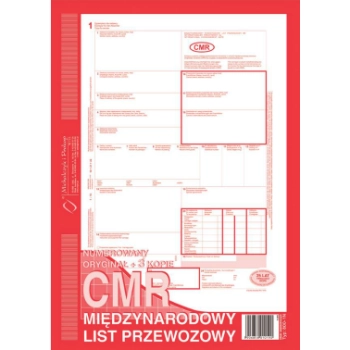 CMR międzynarodowy list przewozowy (numerowany) A4 800-1N